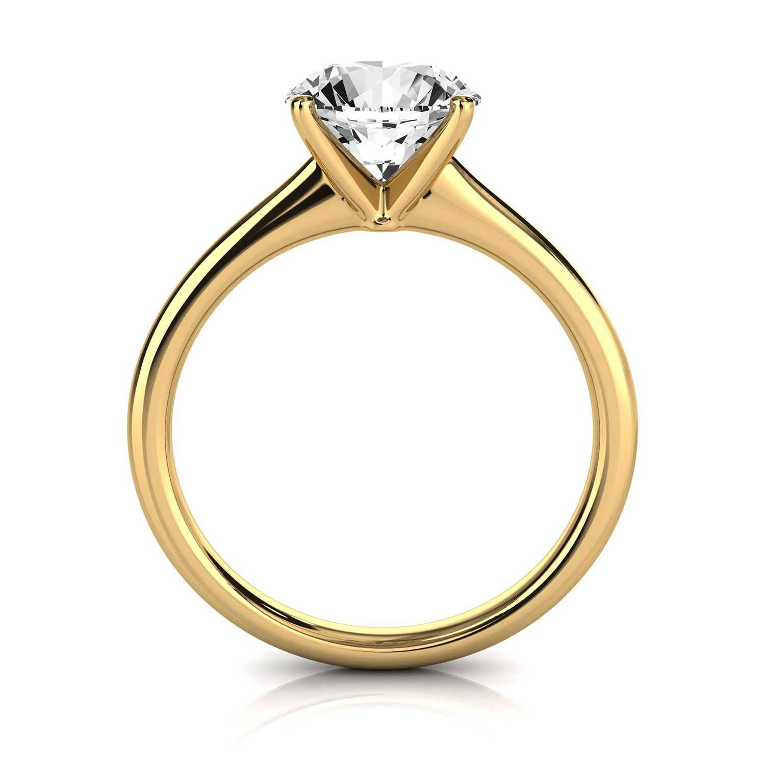 14K Yellow Gold Reli 2 MM Solitaire Ring